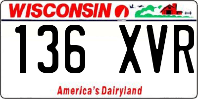 WI license plate 136XVR