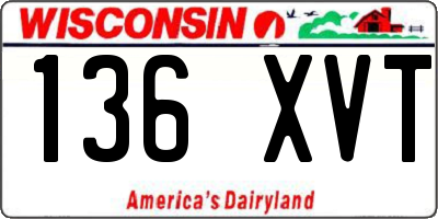 WI license plate 136XVT