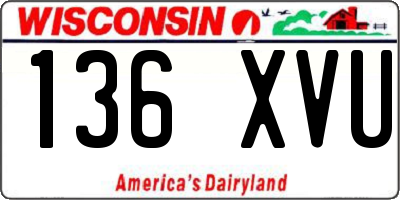 WI license plate 136XVU