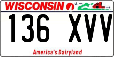 WI license plate 136XVV