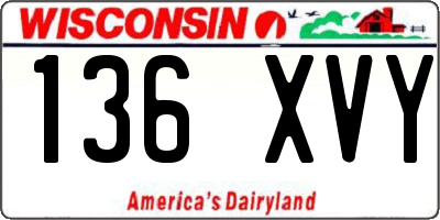 WI license plate 136XVY