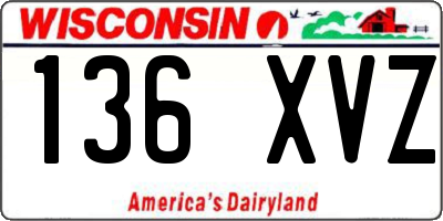 WI license plate 136XVZ