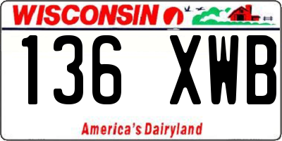 WI license plate 136XWB