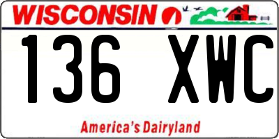 WI license plate 136XWC