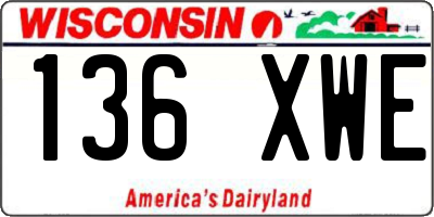 WI license plate 136XWE