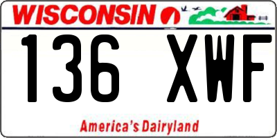 WI license plate 136XWF