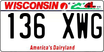 WI license plate 136XWG
