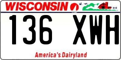 WI license plate 136XWH