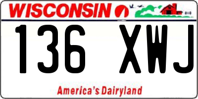 WI license plate 136XWJ