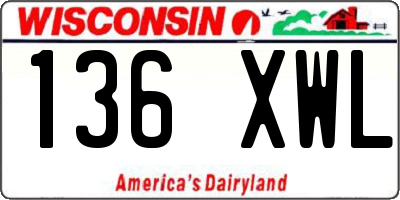 WI license plate 136XWL