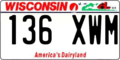 WI license plate 136XWM