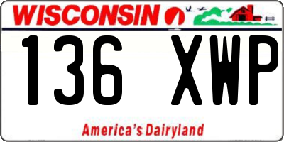 WI license plate 136XWP