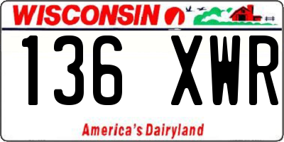 WI license plate 136XWR