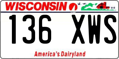 WI license plate 136XWS