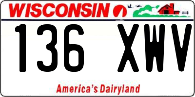 WI license plate 136XWV