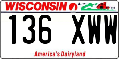 WI license plate 136XWW