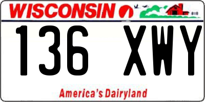 WI license plate 136XWY