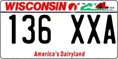 WI license plate 136XXA