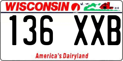 WI license plate 136XXB