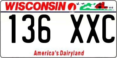 WI license plate 136XXC