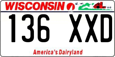 WI license plate 136XXD