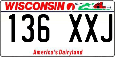 WI license plate 136XXJ