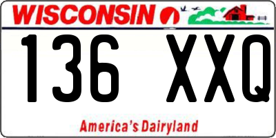 WI license plate 136XXQ