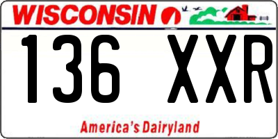 WI license plate 136XXR