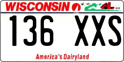 WI license plate 136XXS