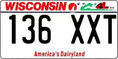 WI license plate 136XXT