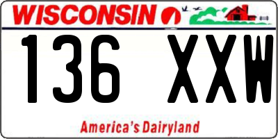 WI license plate 136XXW