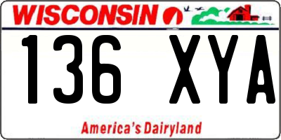 WI license plate 136XYA