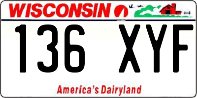 WI license plate 136XYF
