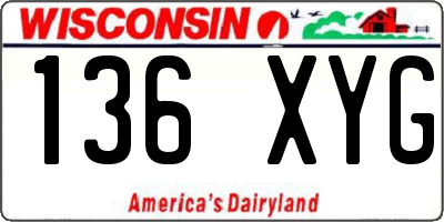 WI license plate 136XYG