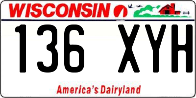WI license plate 136XYH