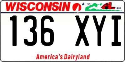 WI license plate 136XYI
