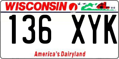 WI license plate 136XYK