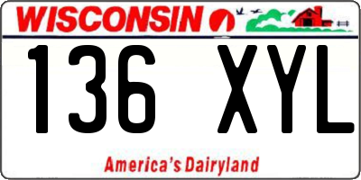 WI license plate 136XYL
