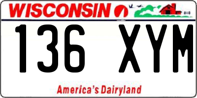 WI license plate 136XYM
