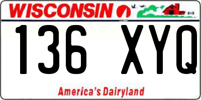 WI license plate 136XYQ