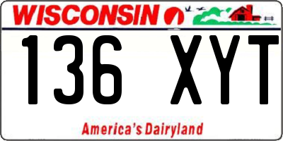 WI license plate 136XYT