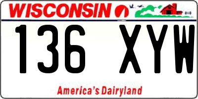 WI license plate 136XYW