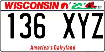 WI license plate 136XYZ