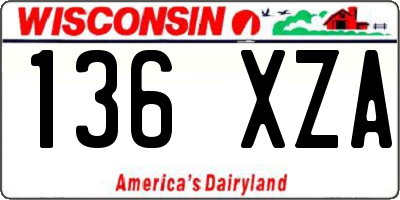 WI license plate 136XZA