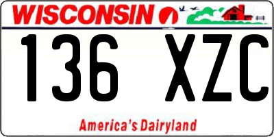 WI license plate 136XZC