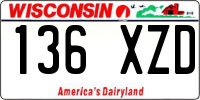 WI license plate 136XZD