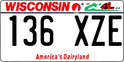 WI license plate 136XZE