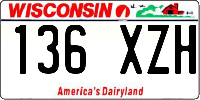 WI license plate 136XZH