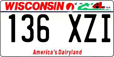 WI license plate 136XZI