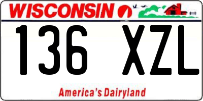 WI license plate 136XZL